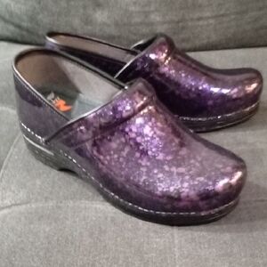 Dansko Iridescent Violet Mules